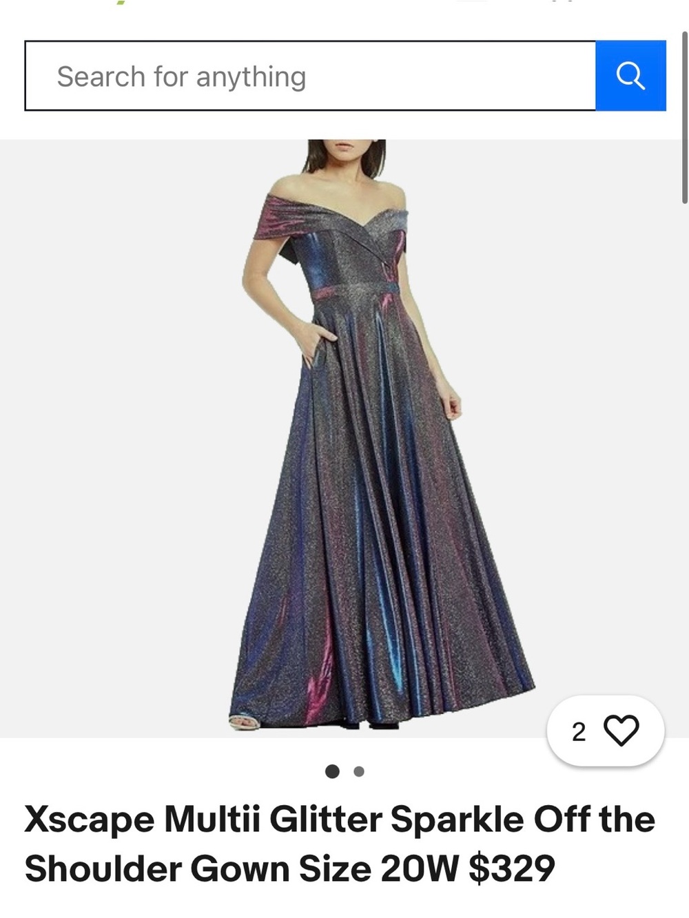 Xscape Girls One-Shoulder Sparkle Dress in Black with Pink & Blue Streaks - Picture 7 of 7